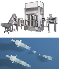 Kontinuierlich laufende Rundlauf-Montagemaschinen für Medizinprodukte